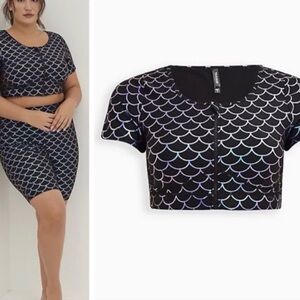 NWOT TORRID Mermaid Swim/Crop Top Size 1X